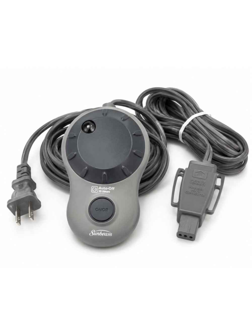 Sunbeam Electric Heated Blanket Controller Cord 3 Pin 10 Hour Auto Off Gray